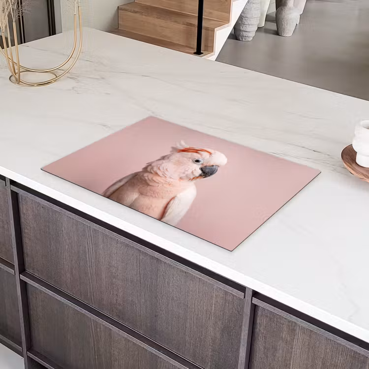 Kaketoe - Portret - Roze Inductie beschermer vinyl 3mm klein -sfeer8