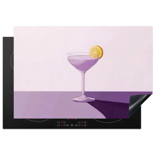 Cocktail - Paars - Minimalistisch - Citroen Inductie beschermer vinyl 3mm klein -3d