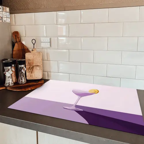 Cocktail - Paars - Minimalistisch - Citroen Inductie beschermer vinyl 3mm klein -sfeer3