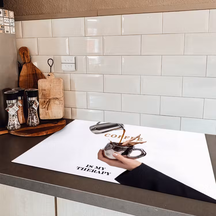 Koffie - Mok - Kan - Therapie Inductie beschermer vinyl 3mm klein -sfeer3