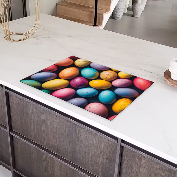 Kleurrijk - Paaseitjes - Spetters Inductie beschermer vinyl 3mm klein -sfeer8