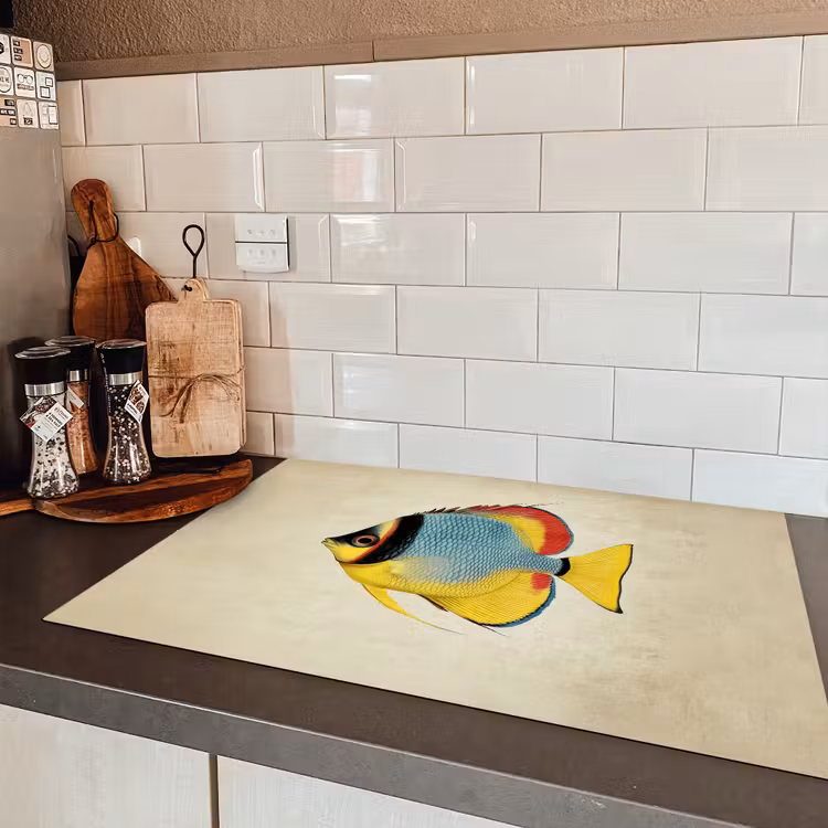 Kleurrijk - Vis - Schubben - Illustratie Inductie beschermer vinyl 3mm klein -sfeer3
