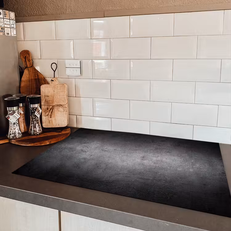 Beton - Grijs - Retro - Cement - Textuur Inductie beschermer vinyl 3mm klein -sfeer3