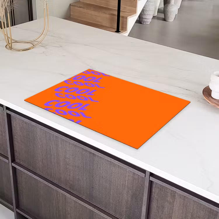 Cool - Paars - Oranje Inductie beschermer vinyl 3mm klein -sfeer8