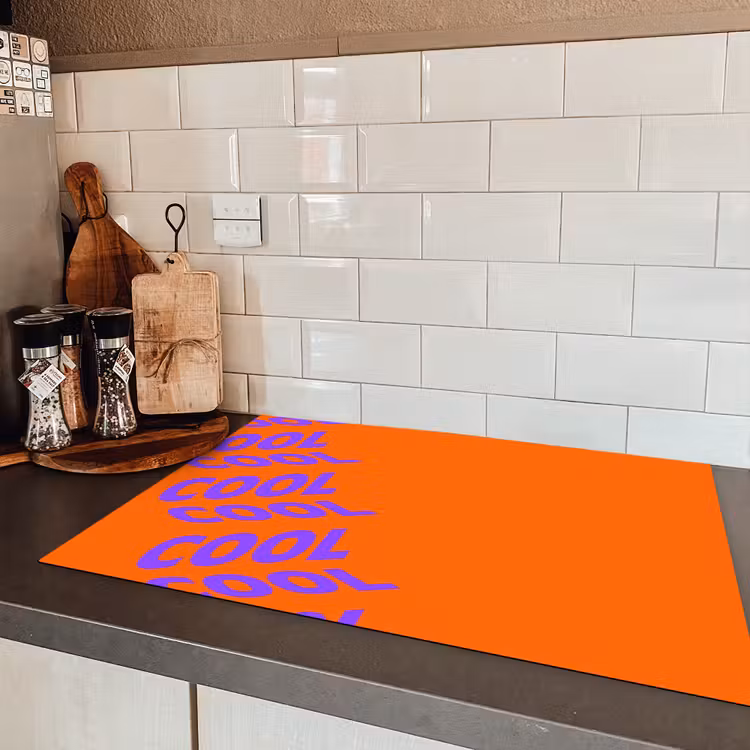 Cool - Paars - Oranje Inductie beschermer vinyl 3mm klein -sfeer3
