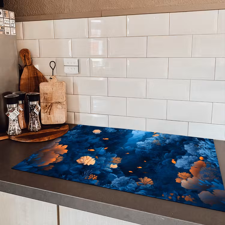 Koraalrif - Vissen - Oceaan - Blauw Inductie beschermer vinyl 3mm klein -sfeer3