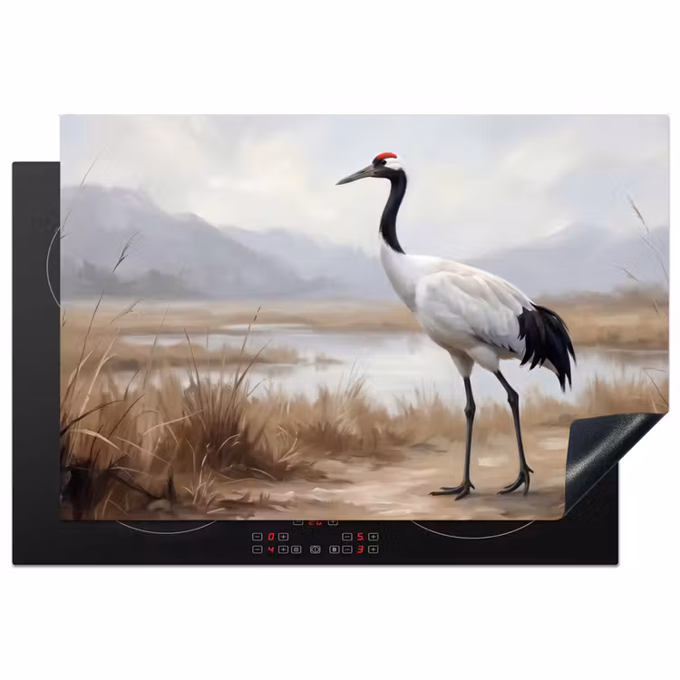 Kraanvogel - Natuur - Realistisch Inductie beschermer vinyl 3mm klein -3d