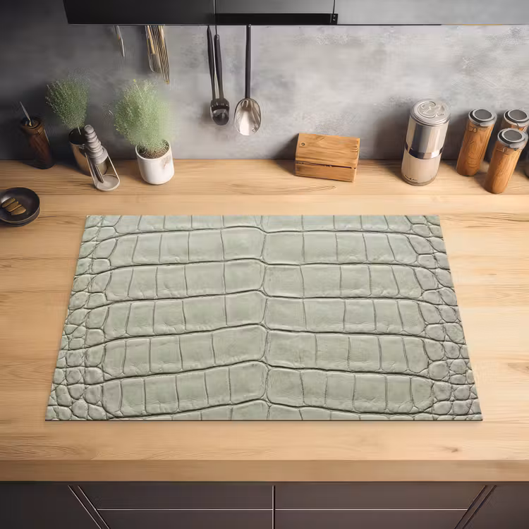 Krokodillenleer - Schubben - Groen Inductie beschermer vinyl 3mm klein -sfeer5