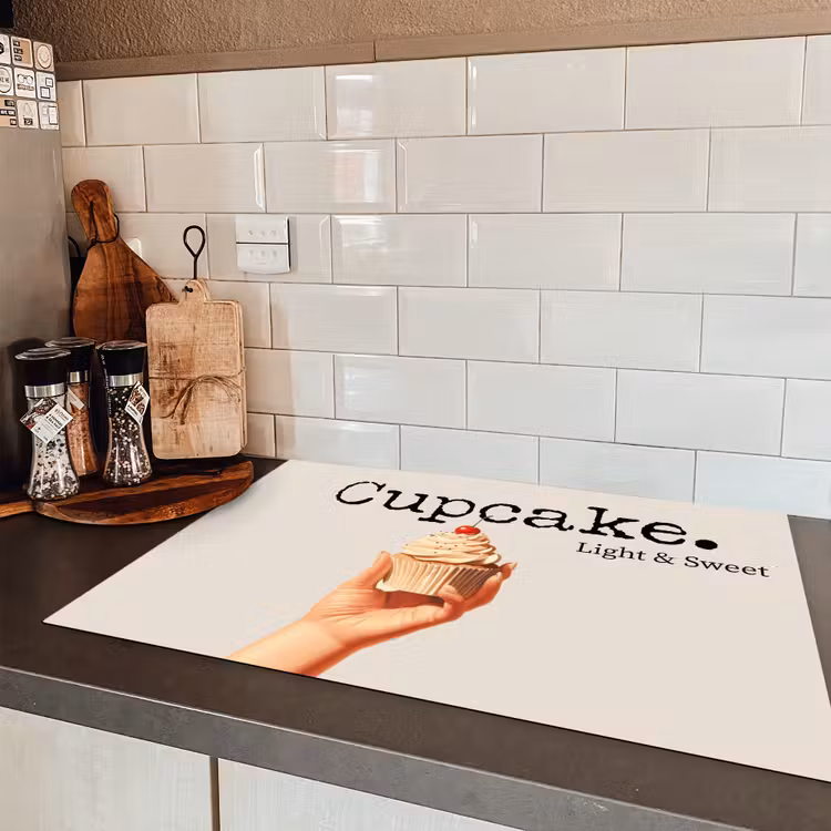 Cupcake - Zoet - Kers Inductie beschermer vinyl 3mm klein -sfeer3