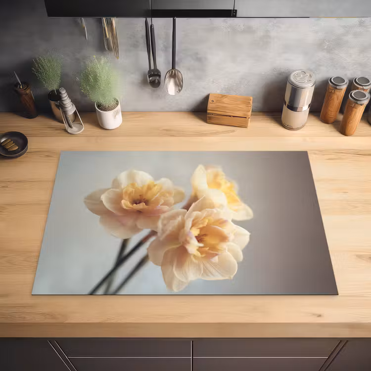 Narcissen - Geel - Bloemblaadjes Inductie beschermer vinyl 3mm klein -sfeer5