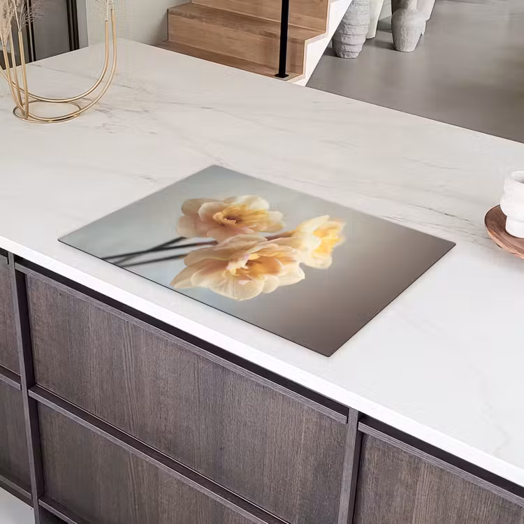 Narcissen - Geel - Bloemblaadjes Inductie beschermer vinyl 3mm klein -sfeer8