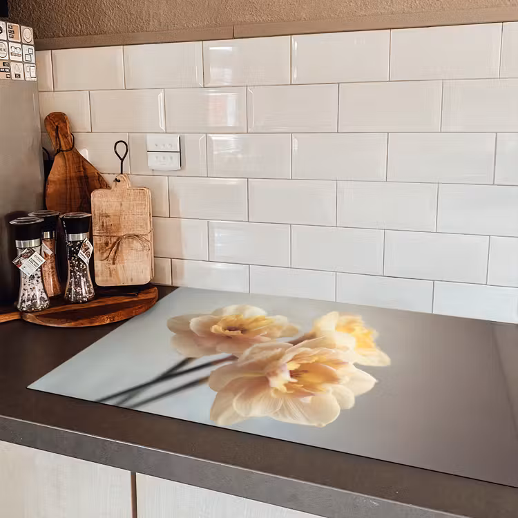 Narcissen - Geel - Bloemblaadjes Inductie beschermer vinyl 3mm klein -sfeer3