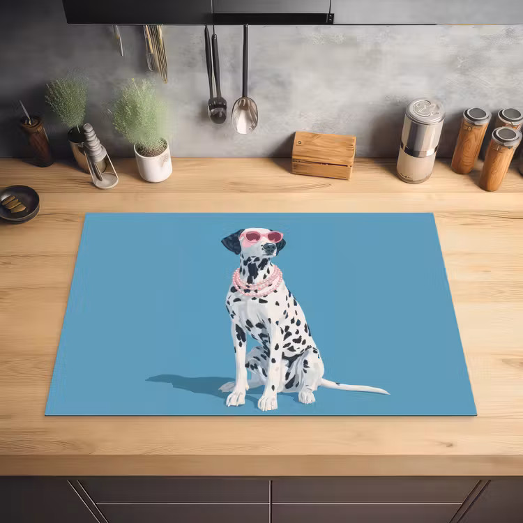 Dalmatiër - Zonnebril - Blauw Inductie beschermer vinyl 3mm klein -sfeer5