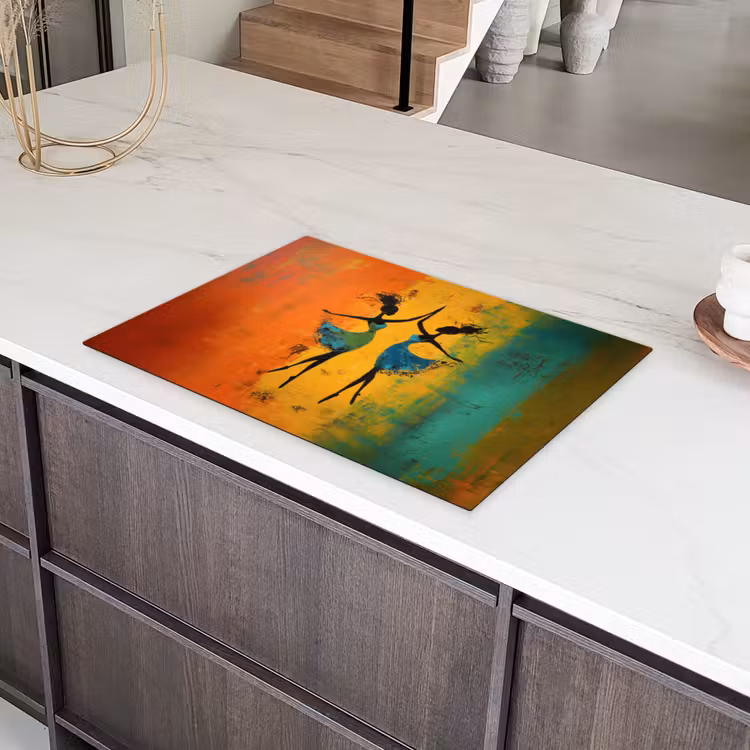 Dansen - Vrouwen - Verfstructuur Inductie beschermer vinyl 3mm klein -sfeer8