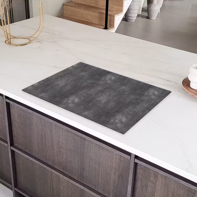 Donkergrijs - Ruw - Beton Inductie beschermer vinyl 3mm klein 276 -sfeer8