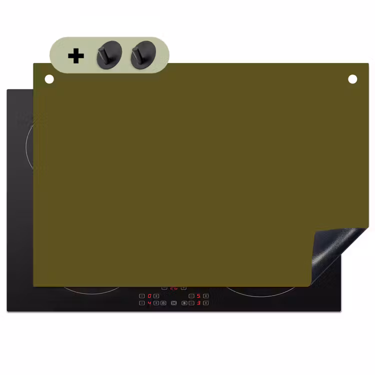 Dark - Olive - Groen Inductie beschemer met haakjes klein 777 -3d