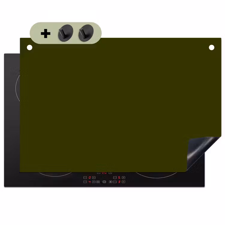 Dark - Olive - Groen Inductie beschemer met haakjes klein 777 -3d