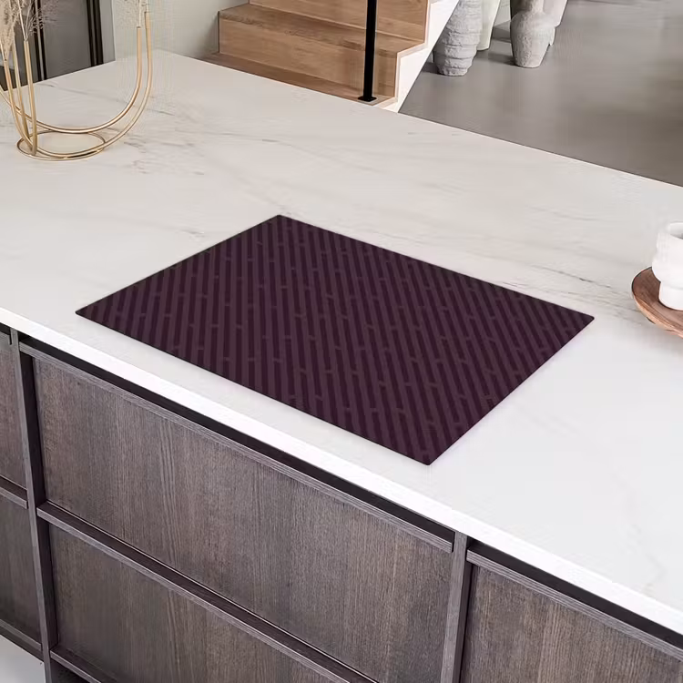 Donker - Paars - Patroon - Strepen Inductie beschermer vinyl 3mm klein 276 -sfeer8