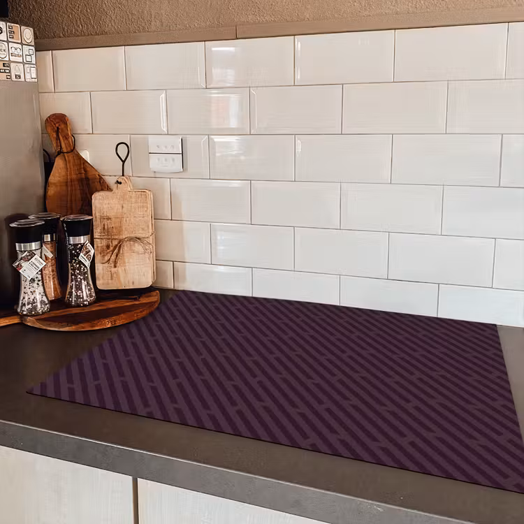 Donker - Paars - Patroon - Strepen Inductie beschermer vinyl 3mm klein 276 -sfeer3
