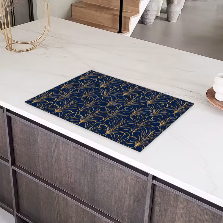 Deco - Waaier - Blauw Inductie beschermer vinyl 3mm klein 276 -sfeer8