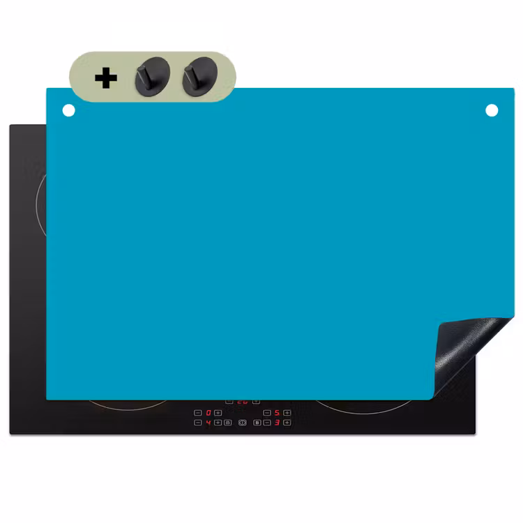 Deep - Turquoise - Turkoois Inductie beschemer met haakjes klein 777 -3d