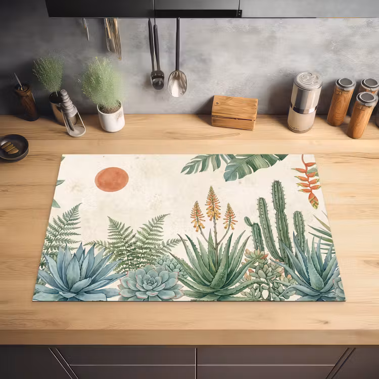 Woestijn - Planten - Groen Inductie beschermer vinyl 3mm klein -sfeer5