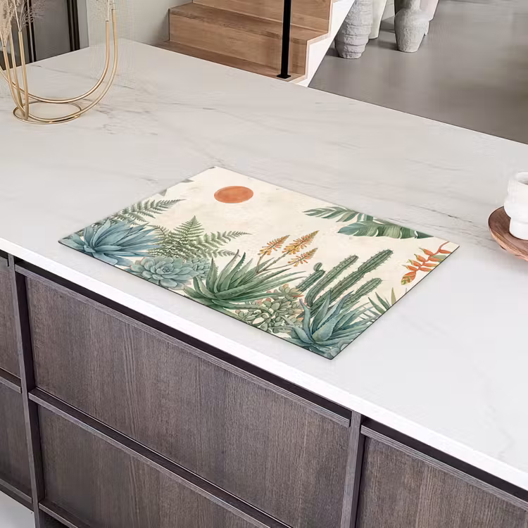 Woestijn - Planten - Groen Inductie beschermer vinyl 3mm klein -sfeer8