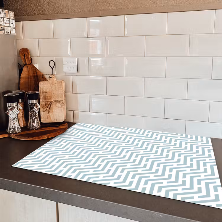 Design - Geometrie - Patroon - Groen Inductie beschermer vinyl 3mm klein 276 -sfeer3