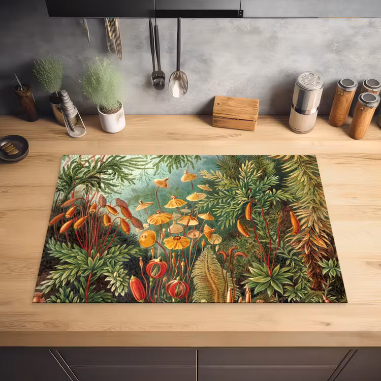 Design - Natuur - Paddenstoelen - Ernst Haeckel Inductie beschermer vinyl 3mm klein -sfeer5
