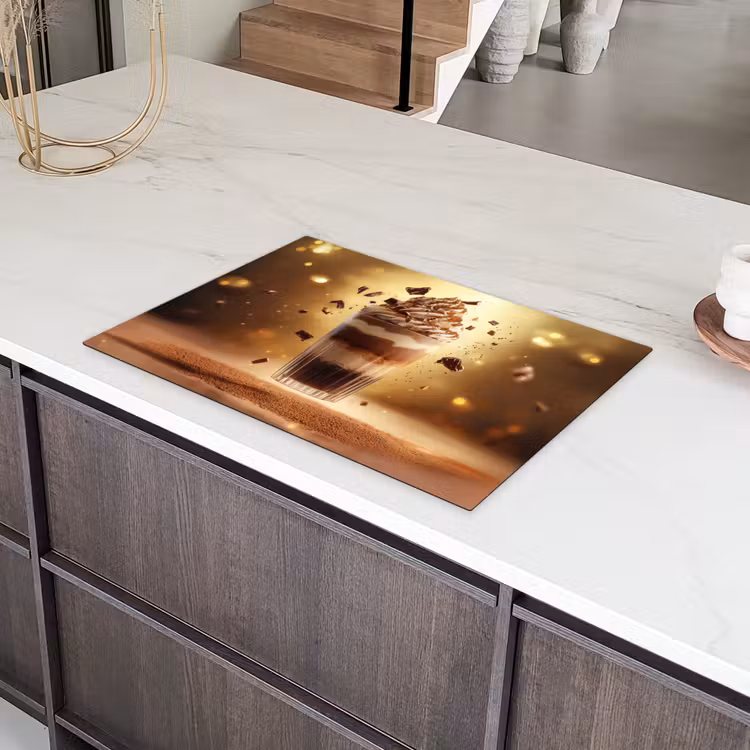 Dessert - Chocolade - Zoet - Eten Inductie beschermer vinyl 3mm klein -sfeer8