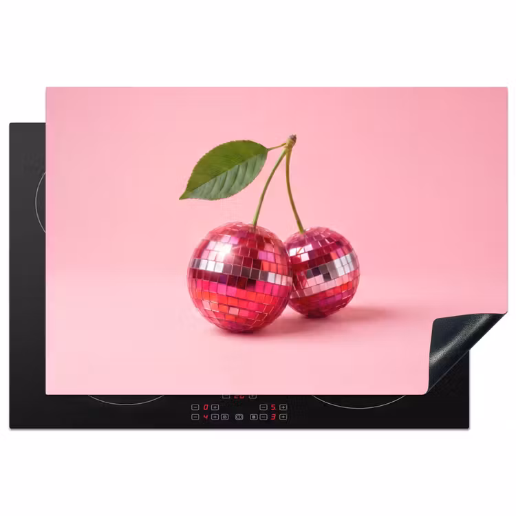 Disco - Kersen - Roze Inductie beschermer vinyl 3mm klein -3d