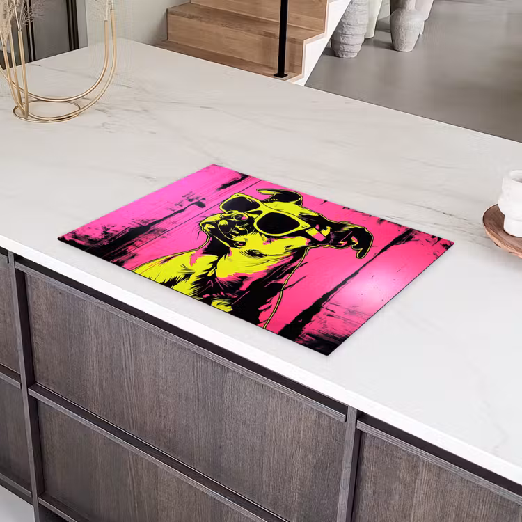 Hond - Zonnebril - Roze - Art Inductie beschermer vinyl 3mm klein -sfeer8