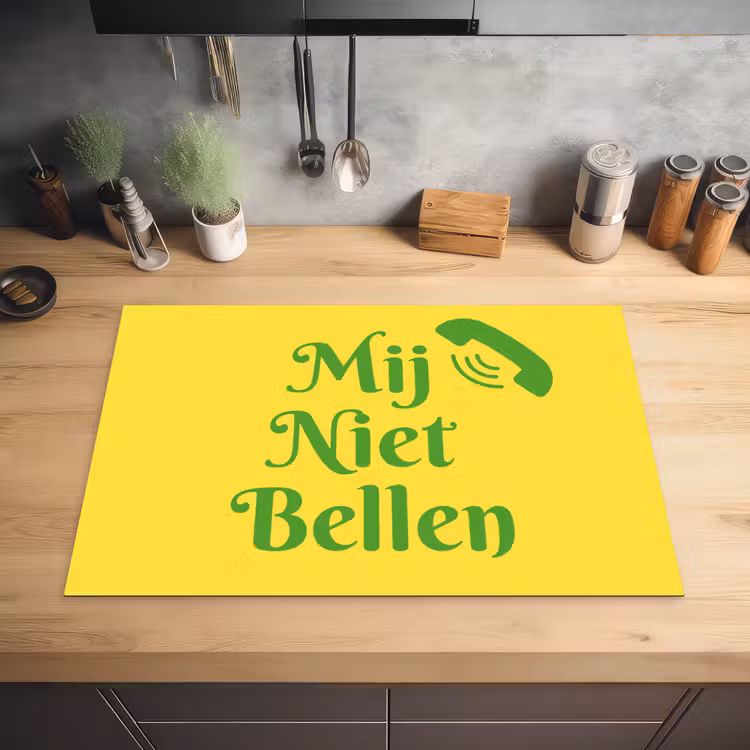 Mij niet bellen - Telefoon - Geel Inductie beschermer vinyl 3mm klein -sfeer5