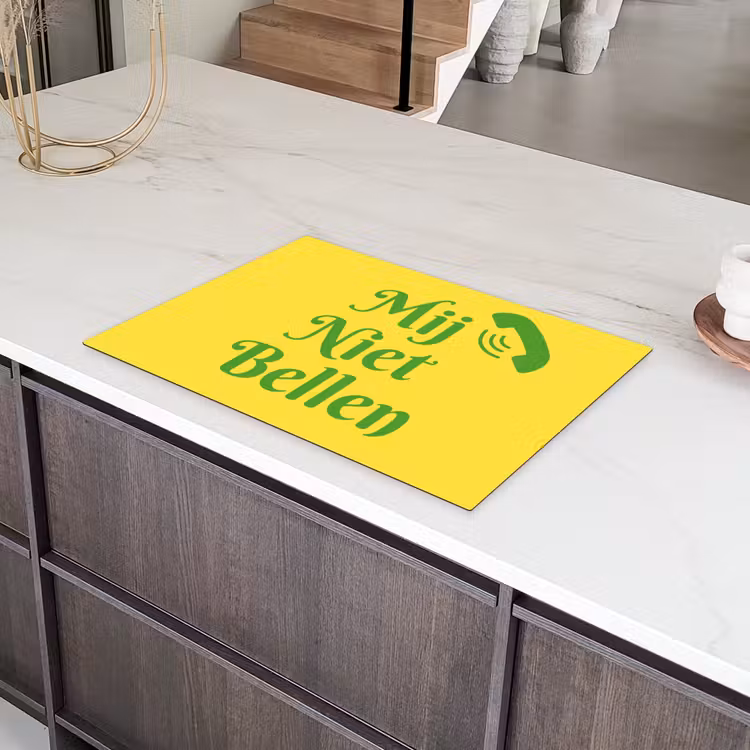 Mij niet bellen - Telefoon - Geel Inductie beschermer vinyl 3mm klein -sfeer8