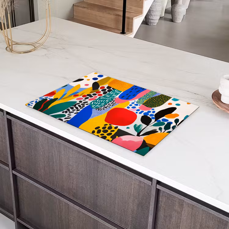 Stippen - Vormen - Modern - Kleuren Inductie beschermer vinyl 3mm klein -sfeer8