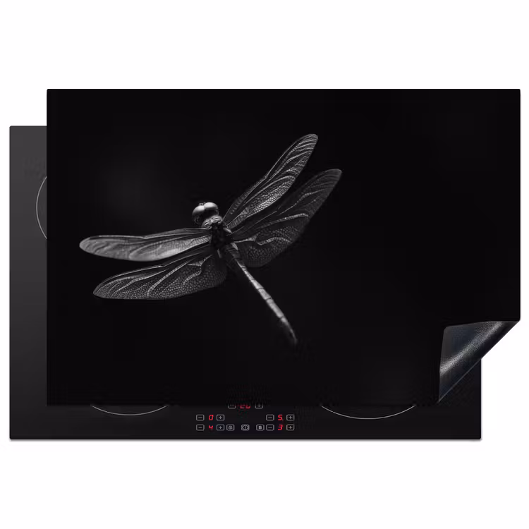 Libelle - Dieren - Zwart - Insect Inductie beschermer vinyl 3mm klein -3d