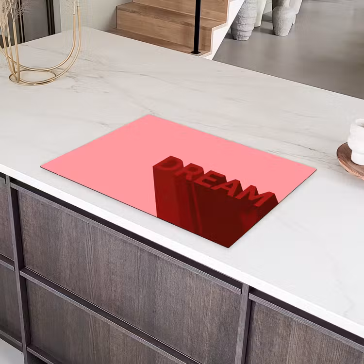 Dream - 3D - Rood - Roze Inductie beschermer vinyl 3mm klein -sfeer8