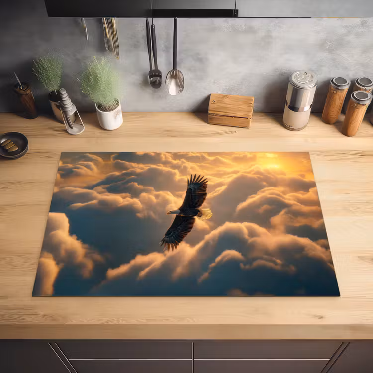Adelaar - Wolken - Zon Inductie beschermer vinyl 3mm klein -sfeer5