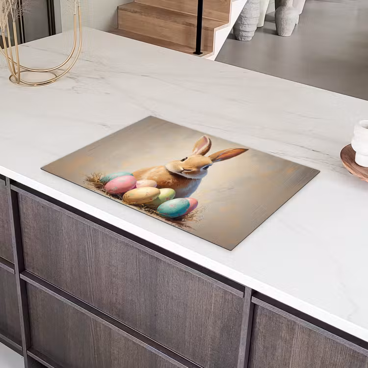 Paashaas - Pastel - Eieren Inductie beschermer vinyl 3mm klein -sfeer8