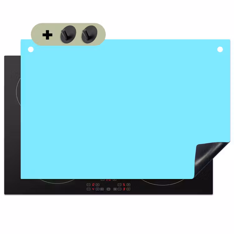 Electric - Cyan - Blauw Inductie beschemer met haakjes klein 777 -3d