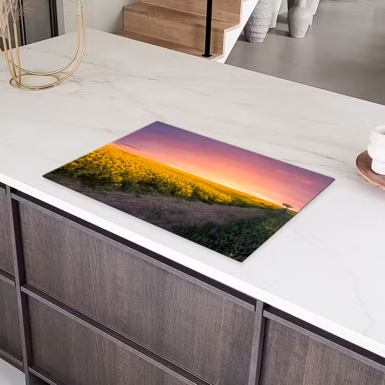 Avondgloed boven Koolzaadveld Inductie beschermer vinyl 3mm klein -sfeer8