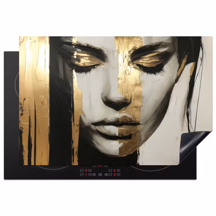 Ogen - Gezicht - Goud - Strepen Inductie beschermer vinyl 3mm klein -3d