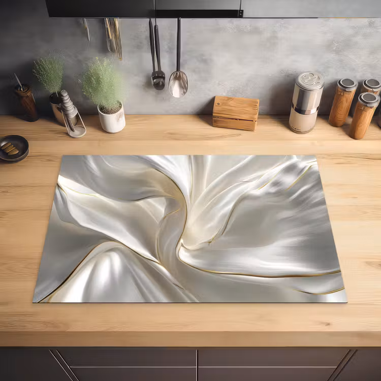 Stof - Plooien - Goud Inductie beschermer vinyl 3mm klein -sfeer5