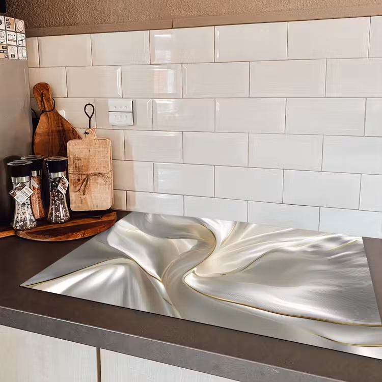 Stof - Plooien - Goud Inductie beschermer vinyl 3mm klein -sfeer3