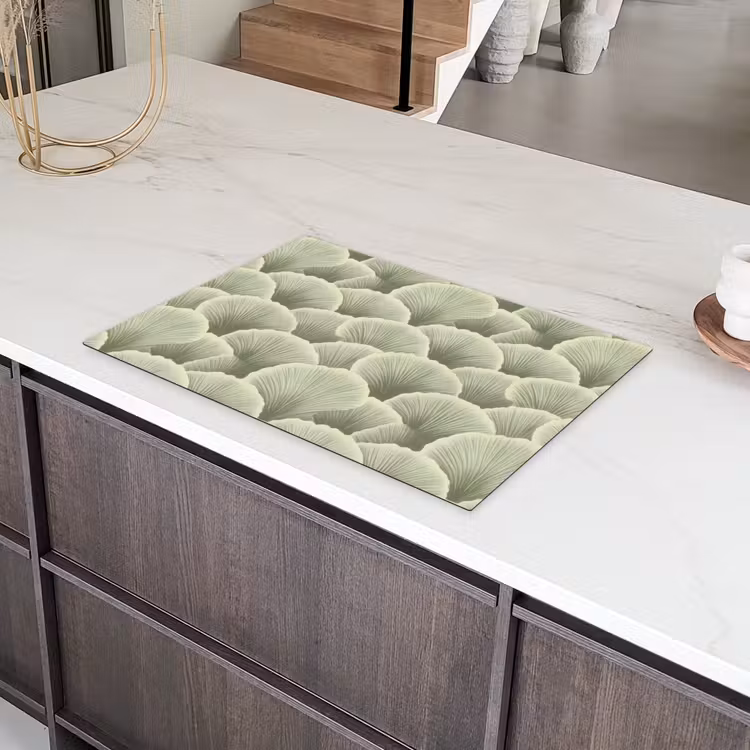 Waaier - Blad - Groen Inductie beschermer vinyl 3mm klein 276 -sfeer8
