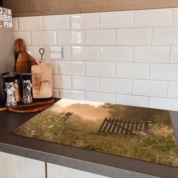 Hek - Natuur - Mist - Veld Inductie beschermer vinyl 3mm klein -sfeer3