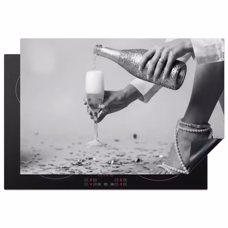 Feestelijk - Champagne - Discobal Inductie beschermer vinyl 3mm klein -3d