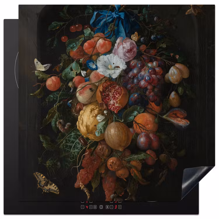 Festoen van vruchten en bloemen - Schilderij van Jan Davidsz. de Heem Inductie beschermer vinyl 3mm middel -3d
