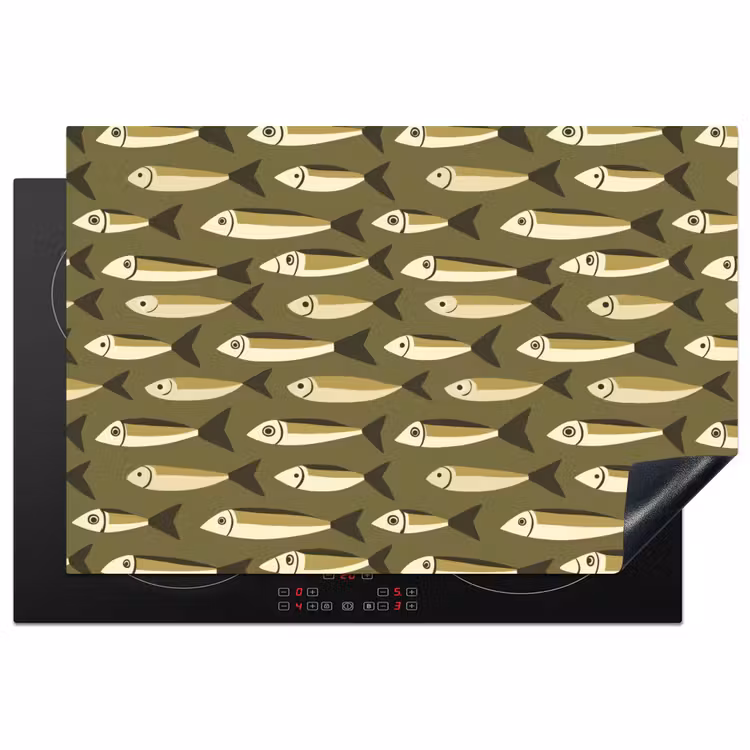 Vis - Patroon - Groen Inductie beschermer vinyl 3mm klein 276 -3d