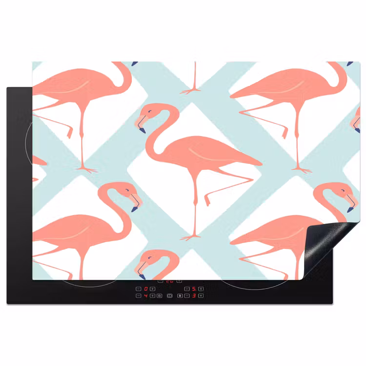Flamingo - Mintgroen - Ruit Inductie beschermer vinyl 3mm klein 276 -3d